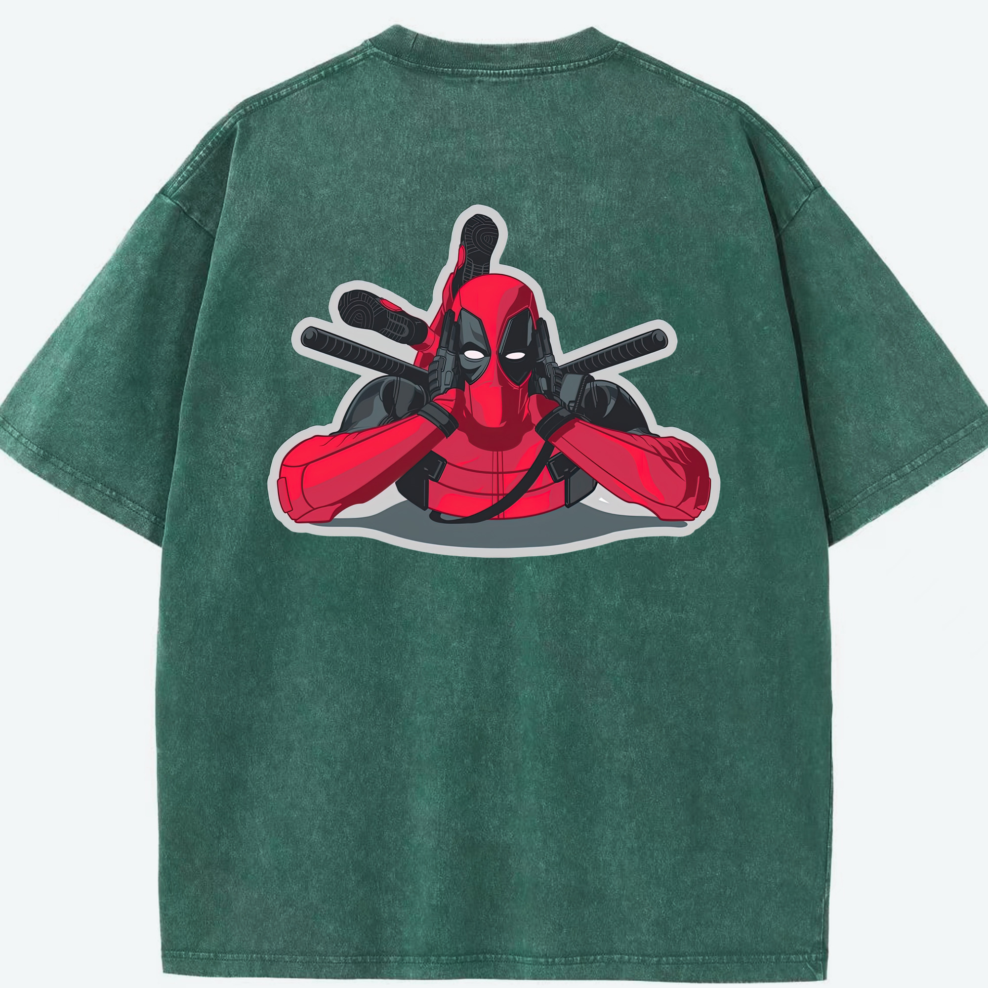 （画像用） Deadpool デッドプール 綿100% ヴィンテージ風 半袖Tシャツ（背面プリント）